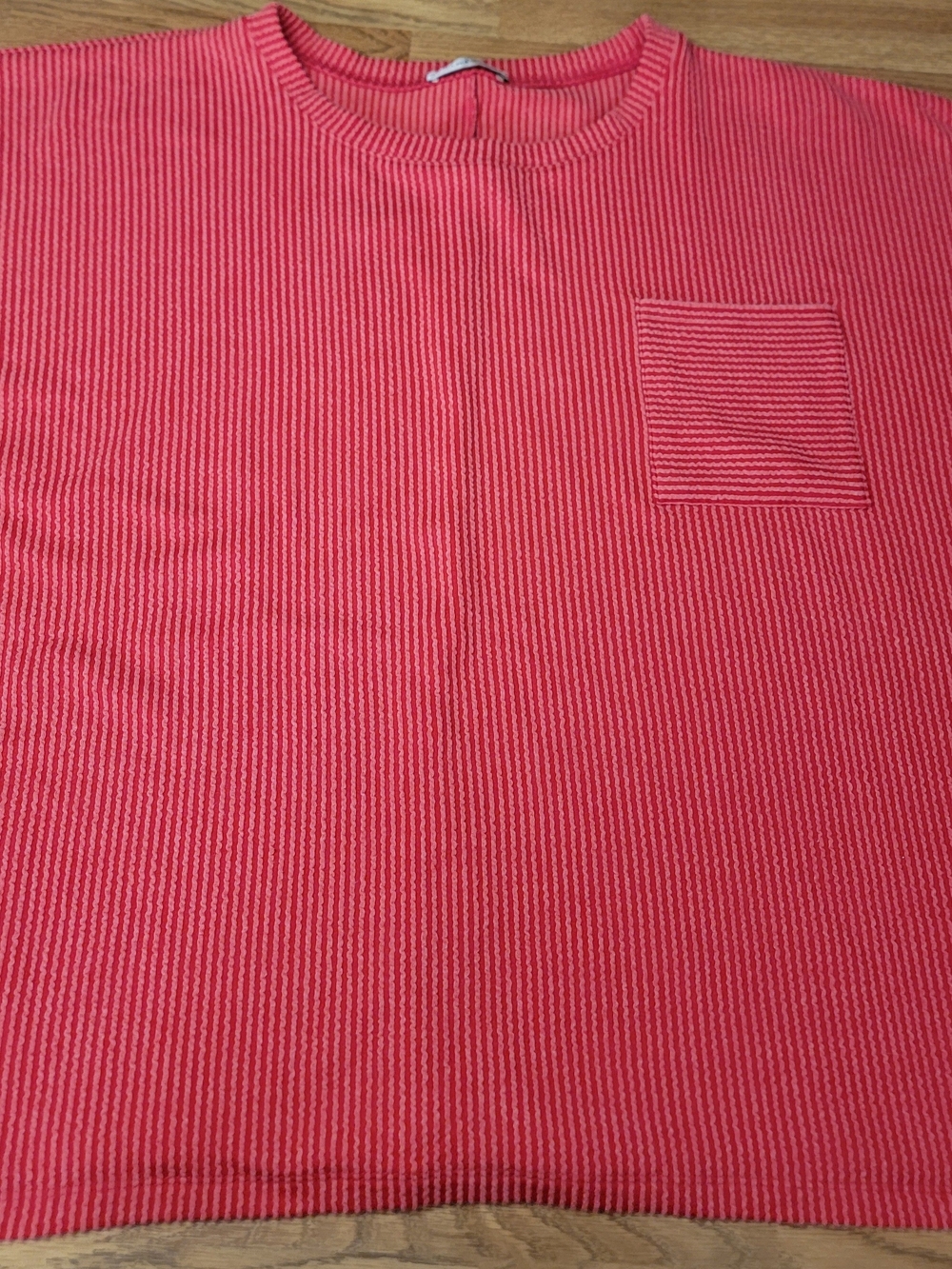 Zenana Outfitters Men's Coral Ribbed Short Sleeve Tee with Chest Pocket